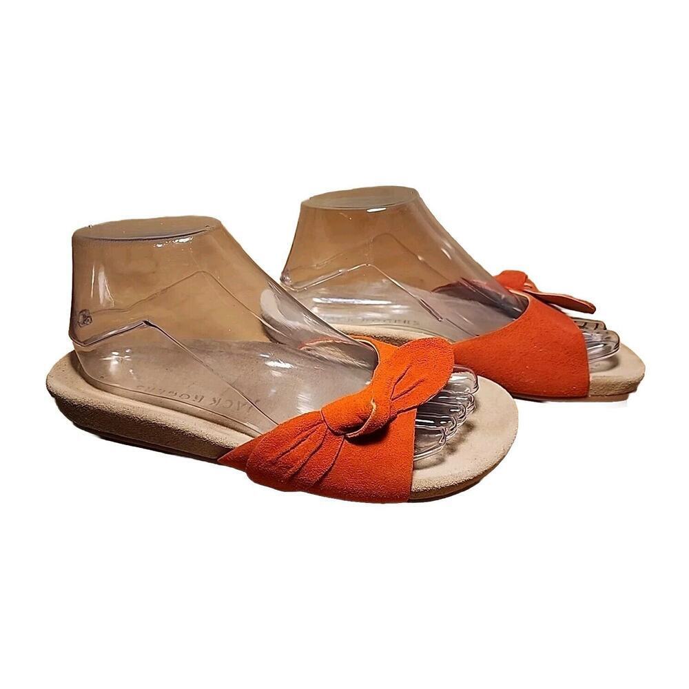 Jack Rogers Orange Suede Flat Sandals Size 7.5 Very Little Wear - Picture 4 of 6